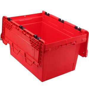 LxAxH 600x400x350mm 58 litros de capacidad color rojo universal sellable reutilizable contenedor cajas de transporte - Product Image 2