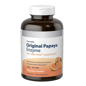 Papaya Extract Tablets Papain Digestive Enzymes Constipation Capsules for Diarrhea Stomach Bloating Relief Colon Cleanse Detox