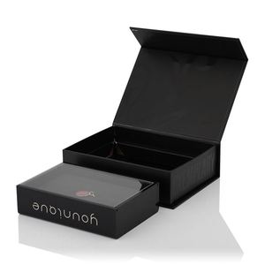 Boîte cadeau magnétique noire de luxe personnalisée, boîtes cadeau en gros avec couvercle magnétique - Product Image 3