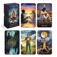 Cartes de Tarot Oracle Personnalisées Marquées à Chaud, Feuille d'Argent, Bords Dorés, Impression sur Papier pour Méditation Forestière