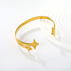 European American Retro Minimalist Geometric Stainless Steel <b>Bracelet</b> 18k Gold Plated Women's Fashion Jewelry Stackable - Product Image 4