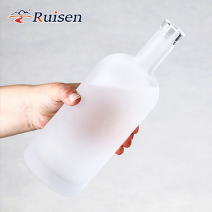 Fabricant Usine <span class=keywords><strong>Vente</strong></span> Rond Flint Bouteille <span class=keywords><strong>en</strong></span> verre dépoli avec bouchon pour Brandy Vodka Tequila Spiritueux - Product Image 1