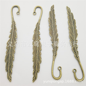 Vintage Alloy Feather <b>Bookmarks</b> Reusable Office Gift Antique Silver & Blue Mixed Colors for Teachers' Day - Product Image 2