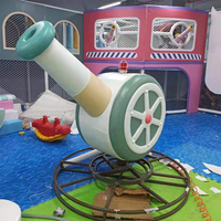 Équipement de terrain de jeu intérieur personnalisé, canon à mortier, lanceur de balles, lanceur, matériau écologique, portée de 5 à 8 m pour les enfants