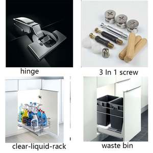 Meubles de cuisine modernes haut de gamme en bois grainé, ensemble complet modulaire, armoires de cuisine personnalisées fabriquées à Foshan, Chine - Product Image 4