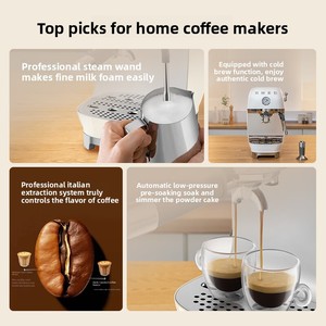 เครื่องชงกาแฟเอสเพรสโซ่กึ่งอัตโนมัติ ECF03 แบบอิตาลี พร้อมระบบทำความร้อนเร็วในตัว เครื่องทำฟองนม และตัวเครื่องทำจากอลูมิเนียมอัลลอย - Product Image 4