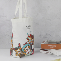 Tas Belanja Bahan Kanvas Custom, Reusable, Portable, dengan Pegangan Bahu, untuk Promosi