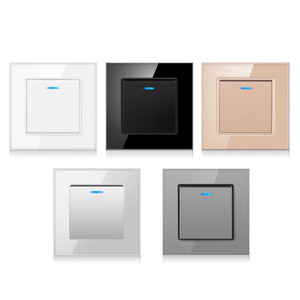 แผงสวิตช์ติดผนังกระจกนิรภัย 86 มม. 2 ช่อง ควบคุมแบบสัมผัส ติดตั้งแบบ Dark Armor - Product Image 4