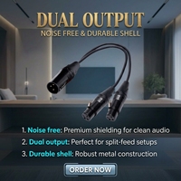 Câble audio XLR mâle vers double XLR femelle, répartiteur 1 entrée 2 sorties, en PVC, conducteurs en cuivre sans oxygène XC1029JSH, pour mélangeurs et microphones, 3 mètres