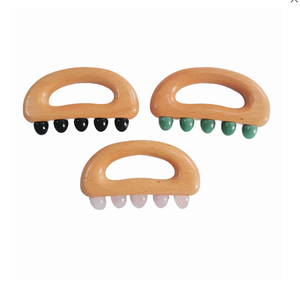 Five Jade Round-Tooth Cat Head Gua Sha <b>Tool</b> For Belt Vessel Shoulder & Neck Meridian Dredging Full-Body Handheld <b>Massager</b> - Product Image 4