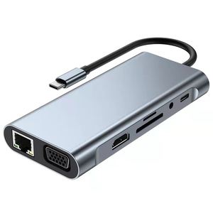 11 in 1 çoklu tip <span class=keywords><strong>C</strong></span> USB3.0 * 2 + + USB2.0 * 2 + <span class=keywords><strong>USB</strong></span>-<span class=keywords><strong>C</strong></span> PD şarj + 4K HD + SD + TF + 3.5mm ses + 1000mbps + VGA <span class=keywords><strong>USB</strong></span>-<span class=keywords><strong>C</strong></span> Hub adaptörü - Product Image 4