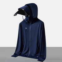 Veste imperméable à large bord pour la protection solaire, masque facial détachable, lunettes de protection, respirante, légère, à manches longues, pour la randonnée en plein air en été
