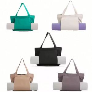 Sac fourre-tout en toile grand format avec logo personnalisé, porte-tapis de yoga portable, sac de sport en coton pour la plage, accessoire de mode - Product Image 3