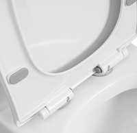 WC en céramique blanche à double chasse, allongé et confortable, avec siège à fermeture douce et siphon P/S intégré