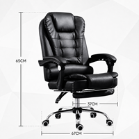 Kursi Kantor Eksekutif Modern Grosir, Ergonomis, Berbahan Kulit PU, Dapat Berputar, dengan Ketinggian yang Dapat Disesuaikan dan Sandaran Kaki, Alas Krom