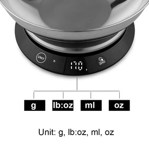 Balance de cuisine à bas <span class=keywords><strong>prix</strong></span> <span class=keywords><strong>d</strong></span>'usine avec bol balances de cuisine numériques à LED en acier inoxydable tasse à mesurer balance de poids des aliments de cuisine - Product Image 3