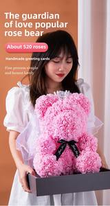 Elegante 40cm <span class=keywords><strong>Teddy</strong></span> <span class=keywords><strong>Bear</strong></span> Rose LED Light String Coroa Dia das Mães Dia das Bruxas Graduação da Mulher Flores Decorativas Dia do Pai - Product Image 6