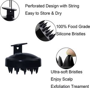 New Silicon Bath <b>Brush</b> Wet Dry Hair <b>Detangler</b> Hairbrush <b>Detangling</b> Hair <b>Brushes</b> Silicone Head Scalp Massage Shampoo <b>Brush</b> - Product Image 3