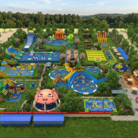 Parc aquatique mobile gonflable géant LILYTOYS, parc aquatique terrestre, grand parc aquatique à éclaboussures