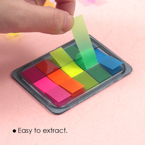 Marcadores de página Foska, pestañas de índice adhesivas de Color fluorescente de plástico resistente al agua para marcadores o etiquetas de lectura, gráficos de medidas - Product Image 3