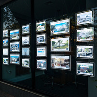 Cadre d'affichage suspendu en acrylique rétroéclairé pour affiches A3 A4, support de panneau lumineux pour l'immobilier, en plexiglas, pour fenêtre ou plafond