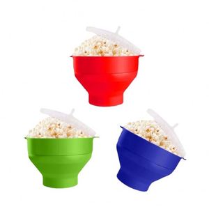 Tazón de Silicona Plegable para Hacer Palomitas de Maíz en Microondas, con Tapa, Precio de Fábrica, Personalizable - Product Image 4