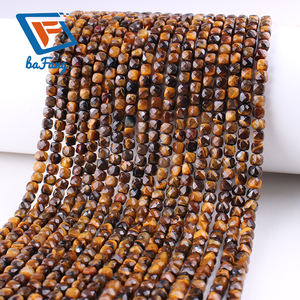 Perles de <span class=keywords><strong>pierre</strong></span> d'oeil de tigre <span class=keywords><strong>semi</strong></span>-précieuses naturelles bon marché 4*4mm perles cube oeil de tigre à facettes carrées pour la fabrication de bijoux - Product Image 2