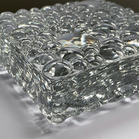 Brique de verre à bulles transparente 150x150x50mm, bloc mural de luxe pour hôtel, villa, salle de bain, blocs de verre solides pour la construction