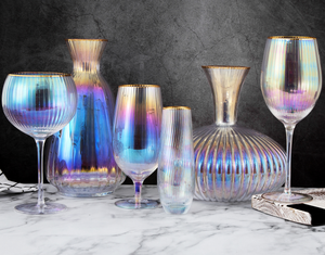 Ensemble de 2 verres <span class=keywords><strong>à</strong></span> <span class=keywords><strong>vin</strong></span> en cristal <span class=keywords><strong>irisé</strong></span> avec accents de boules en strass, bordure dorée, verres <span class=keywords><strong>à</strong></span> pied pour <span class=keywords><strong>vin</strong></span> rouge, mariage, anniversaire - Product Image 5