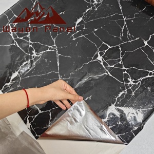 Papier Peint Mural Auto-Adhésif Wayon Haute Qualité Plaqué Or Marbre Design <span class=keywords><strong>Moderne</strong></span> Imperméable Décollable et Collable pour <span class=keywords><strong>Cuisine</strong></span> - Product Image 1