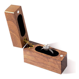 Custom-made high-end wooden engagement <b>ring</b> <b>box</b>, small square flip-top <b>ring</b> <b>box</b>, solid wood engagement <b>ring</b> <b>box</b>. - Product Image 3