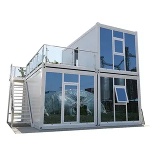 Nhà Tini Di Động Nhà Để Xe Văn Phòng Thủy Tinh Có Thể Gập Lại Container Nhà hom Di Chuyển Nhà Đúc Sẵn Xây Dựng Gói Gấp Sàn