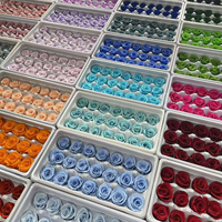 Fourniture d'usine : Têtes de roses préservées de 2 à 3 cm, 21 pièces, matériel floral DIY pour décorations de mariage et d'intérieur, nouveautés pour arches de mariage