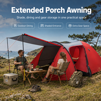 Tente de camping Oxford ultra-légère 4 saisons pour 2 personnes, double couche, imperméable 2000-3000 mm, facile à transporter, avec poteaux en aluminium et moustiquaire intégrée