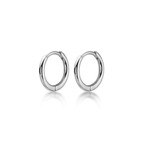 Anting Hoop Perak Sterling Gaya Korea FY-EK195, Serbaguna, Lucu, Lapis Rhodium & Emas, Tidak Perlu Dilepas Saat Tidur, Untuk Wanita