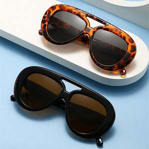 Lunettes de soleil rétro 2025 pour hommes et femmes, monture PC large, rondes, UV400, colorées, double pont, style pilote - Product Image 2