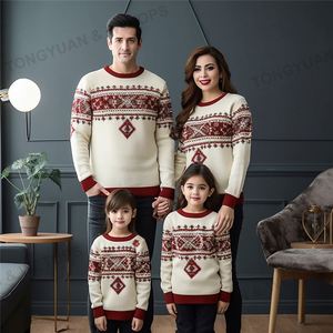 <span class=keywords><strong>Pull</strong></span> personnalisé en coton éponge tricoté papa <span class=keywords><strong>maman</strong></span> et moi vêtements de famille correspondant coupe décontractée tricoté vacances fête <span class=keywords><strong>pull</strong></span> de noël - Product Image 5