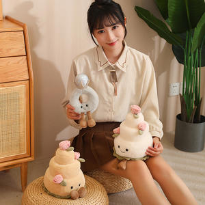 Функциональная плюшевая игрушка для торта, 3 яруса, свадебный торт, украшенный цветами, Креативные Свадебные подарки - Product Image 2