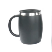 XACIOA Chopes à bière en acier inoxydable 304 avec couvercle, double paroi isolée sous vide, 350 ml/12 oz, écologiques, antidérapantes, anti-déversement, sans BPA