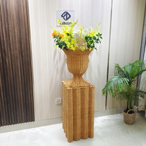 Maceta Grande de 126x44 cm con Acabado Mate, Diseño Art <span class=keywords><strong>Deco</strong></span> de Bambú para Decoración de Interiores, Maceta de Mesa para Plantas Hidropónicas y Narcisos - Product Image 4