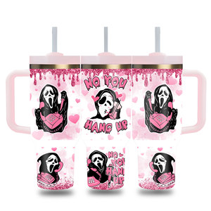 Vaso Térmico de Halloween con Diseño de Pesadilla Antes de Navidad, Taza de Café Aislada de 40oz, de Acero Inoxidable de Doble Pared con Asa - Product Image 5