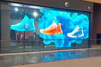 Écran LED holographique transparent, film LED flexible auto-adhésif, affichage numérique pour vitrine intérieure, publicité sur écran LED