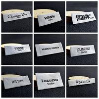 Étiquettes de vêtements tissées personnalisées avec logo de marque, texture satinée pliée, damassée, pour couture au col