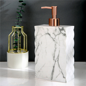Luxury wholesale PS soap dispenser bottle with pump plastic rose gold marble foaming bottle with pump top dispenser