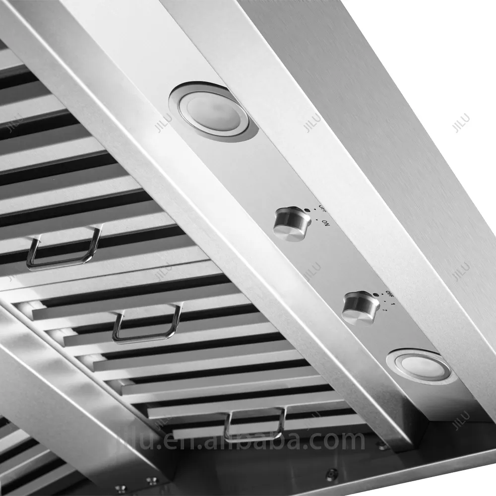 Exhaust Fan Kitchen Range Hood BBQ Stainless Steel 60" American Style 1100 Cfm Electric Free Spare Parts Non Vented Kitchen Hood