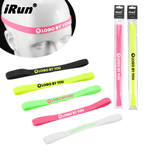 Diadema con agarre de silicona deportiva fina elástica de marca personalizada <span class=keywords><strong>iRun</strong></span>, diademas, Mini banda para el sudor atlética, diadema fina de tela de nailon - Product Image 1