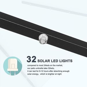 Energia solare LED a sbalzo parasole in alluminio spiaggia Patio giardino ombrellone esterno Sombrilla De <span class=keywords><strong>Playa</strong></span> con base stabile - Product Image 4