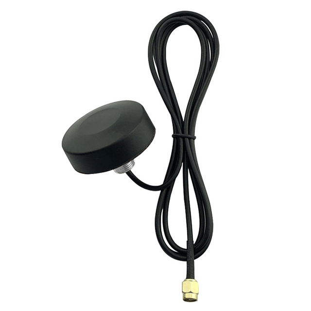 Custom Mini Active GPS Antenna for Car Location Waterproof Outdoor Screw Mount Disc Antenna with RG174 Cable