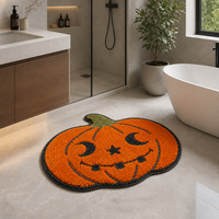 Tapis de bain en forme de citrouille Sanhome, tapis de salle de bain absorbant pour la décoration d'Halloween, antidérapant, en microfibre, vente en gros OEM