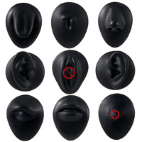 Model Telinga Silikon untuk Latihan Tindik, Alat Peraga Fotografi, Anting Hidung Realistis, Anting Lidah, Anting Pusar, Pajangan Anting Hidung